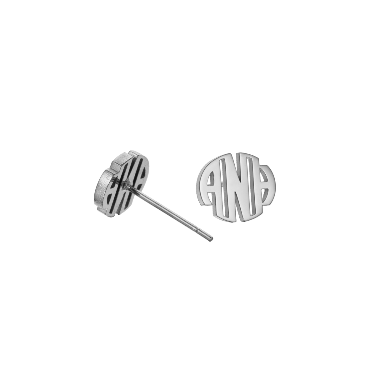 Pesonalized Monogram Earstuds in Stainless Steel