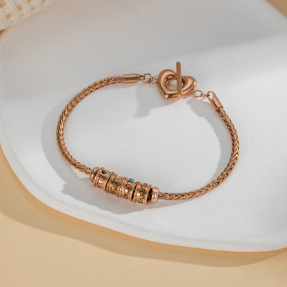 Custom Name Beading Bracelet with Birthstone