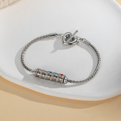 Custom Name Beading Bracelet with Birthstone