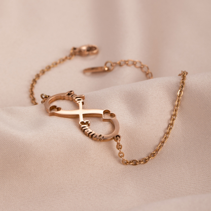 Custom Infinite Loop Bracelet Chain Style with Names-Spefeel