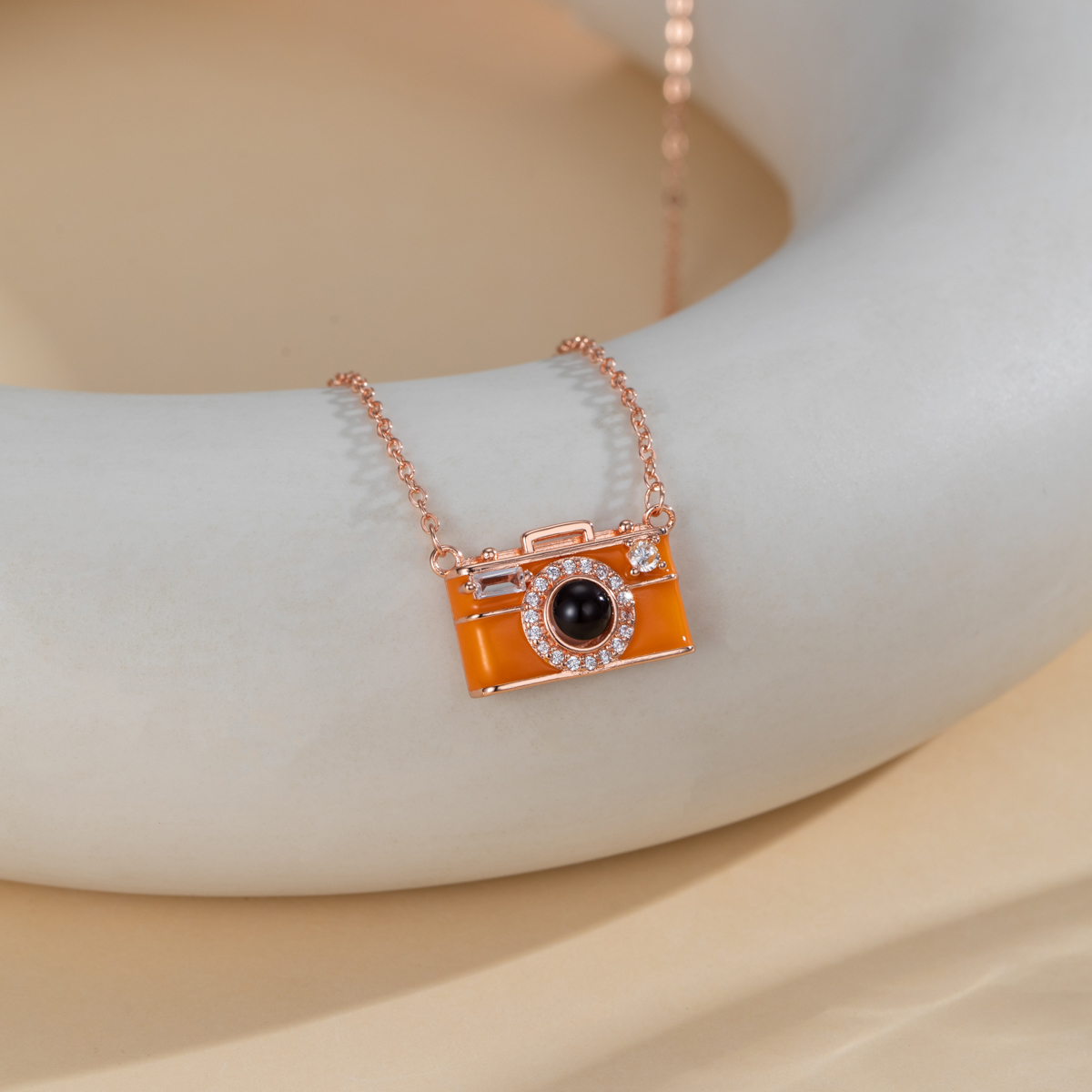 Camera Shape Custom Photo Projection Necklace 