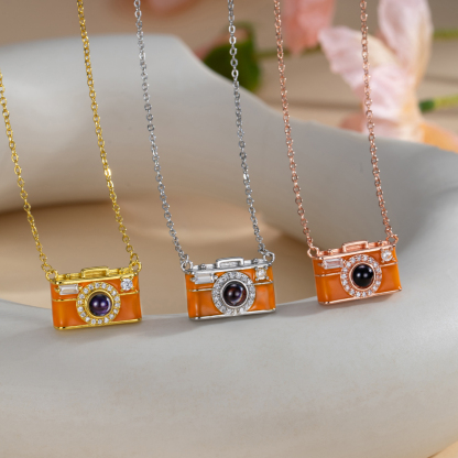 Camera Shape Custom Photo Projection Necklace 