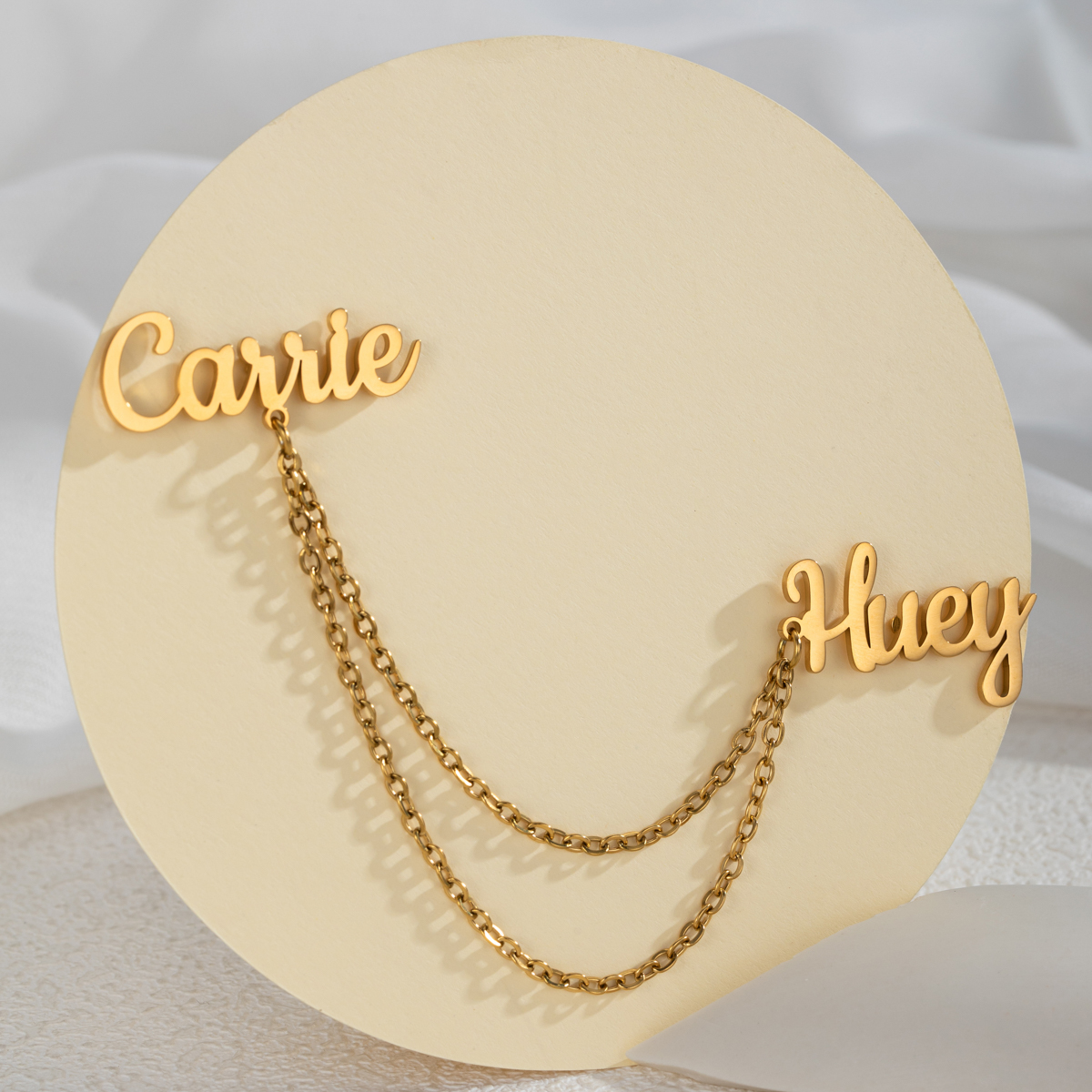 Personalized Double Name Custom Brooch