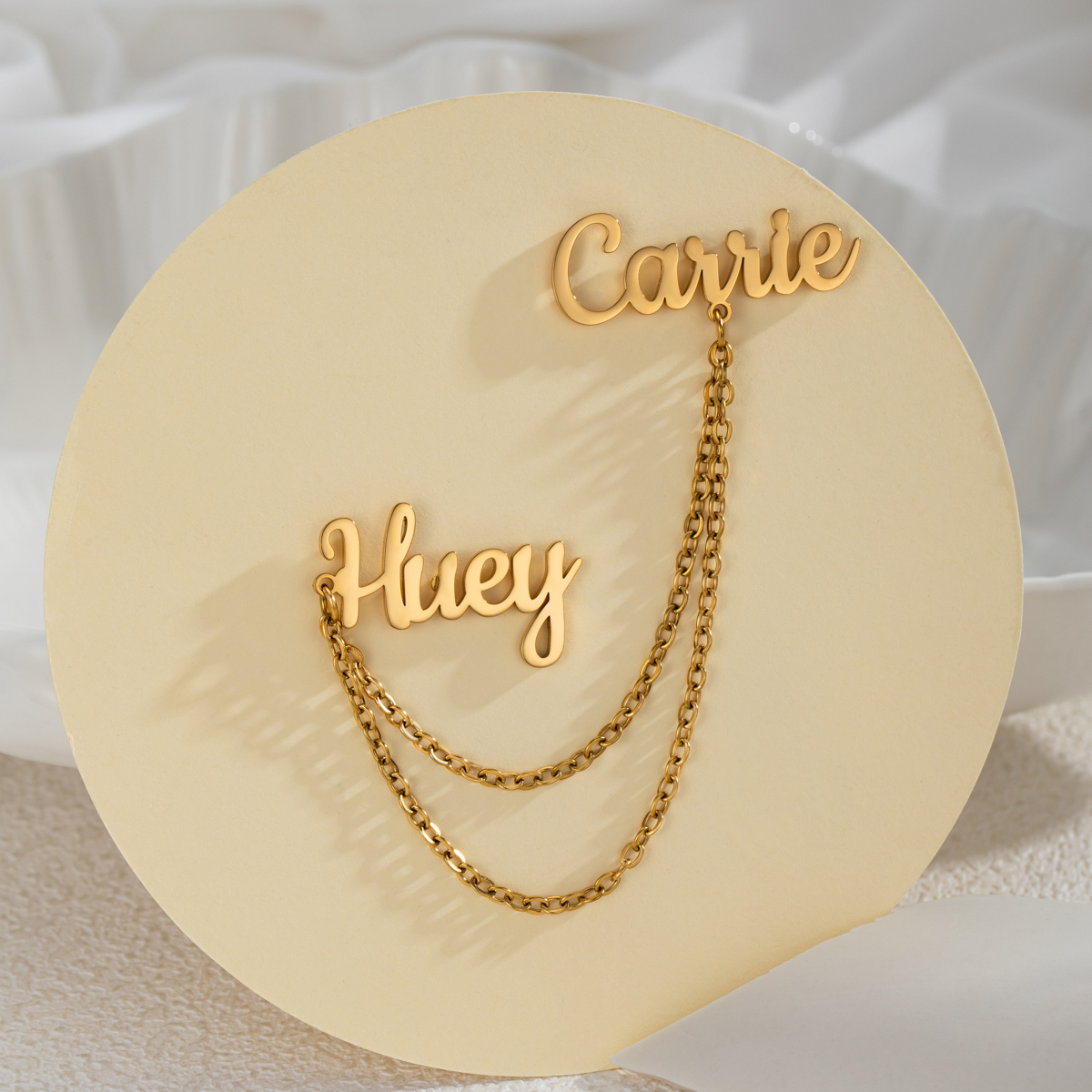 Personalized Double Name Custom Brooch