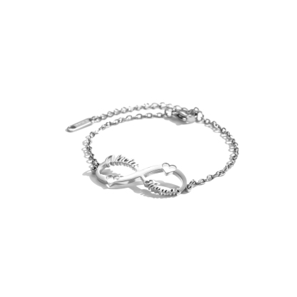 Custom Infinite Loop Bracelet Chain Style with Names-Spefeel