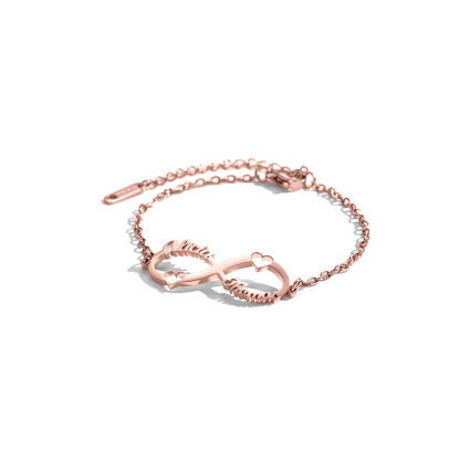 Custom Infinite Loop Bracelet Chain Style with Names-Spefeel