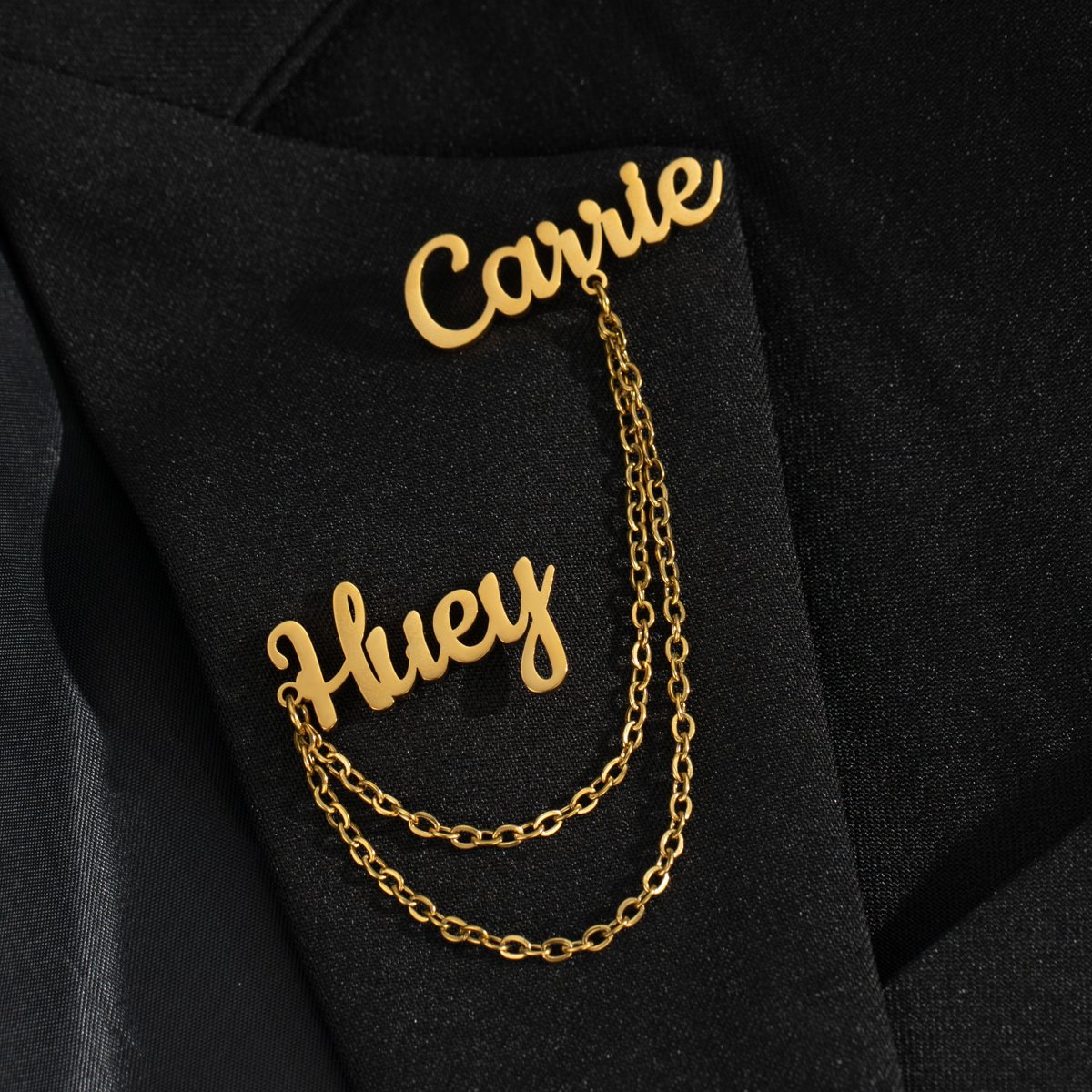 Personalized Double Name Custom Brooch