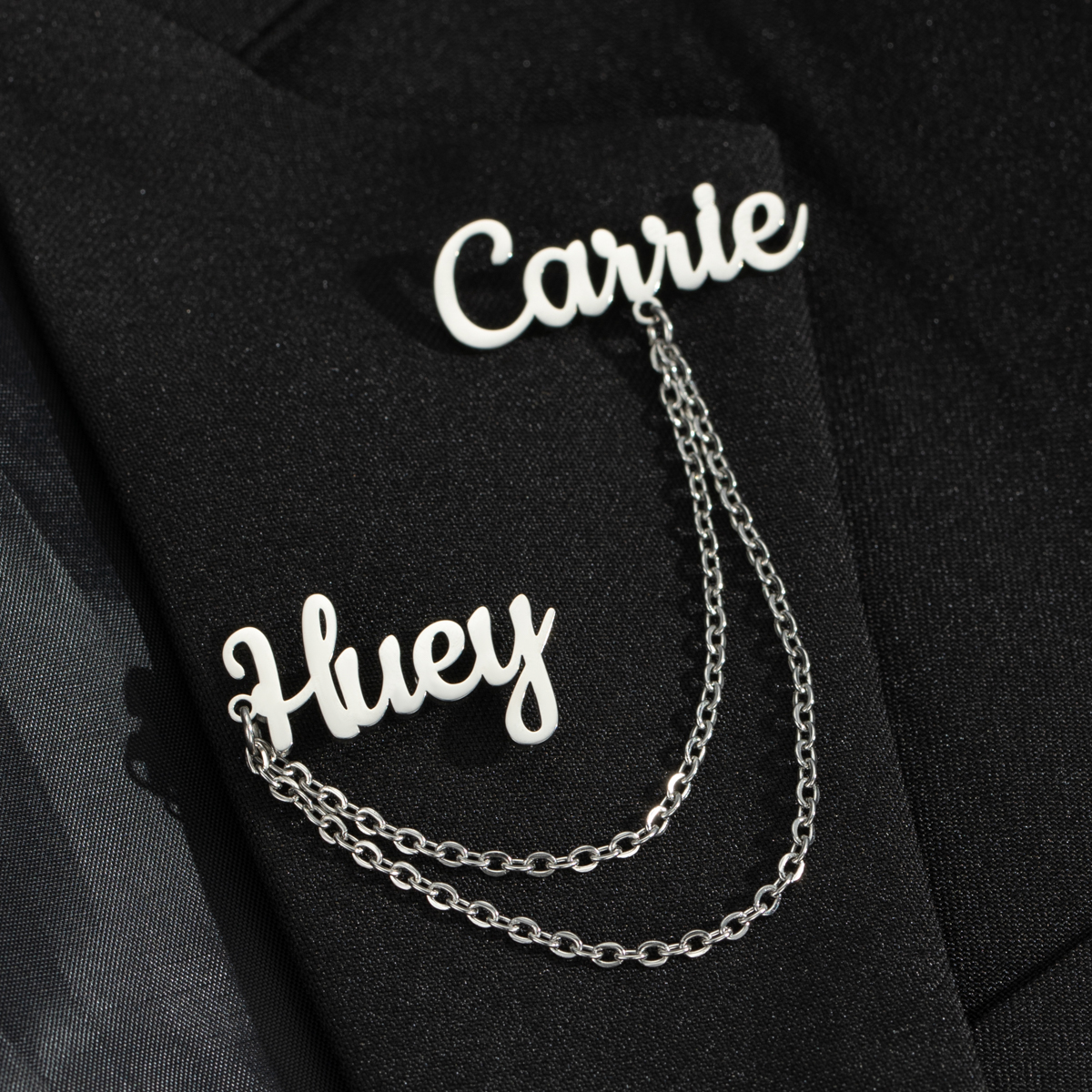Personalized Double Name Custom Brooch