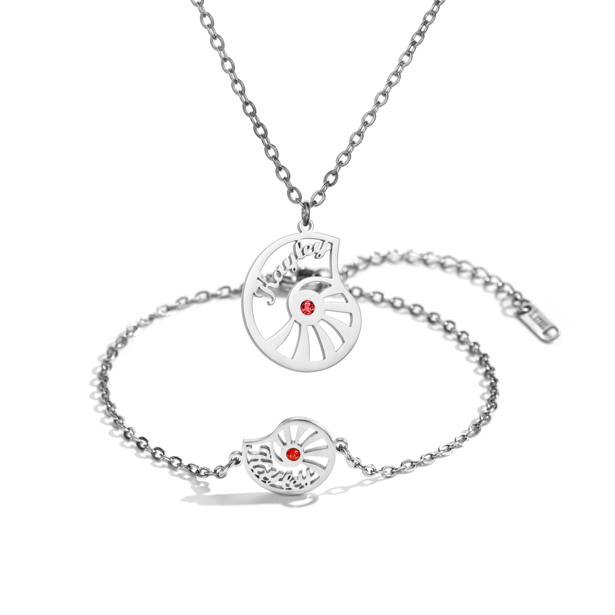 Custom Cobination Conch Shaped Necklace Bracelet Set