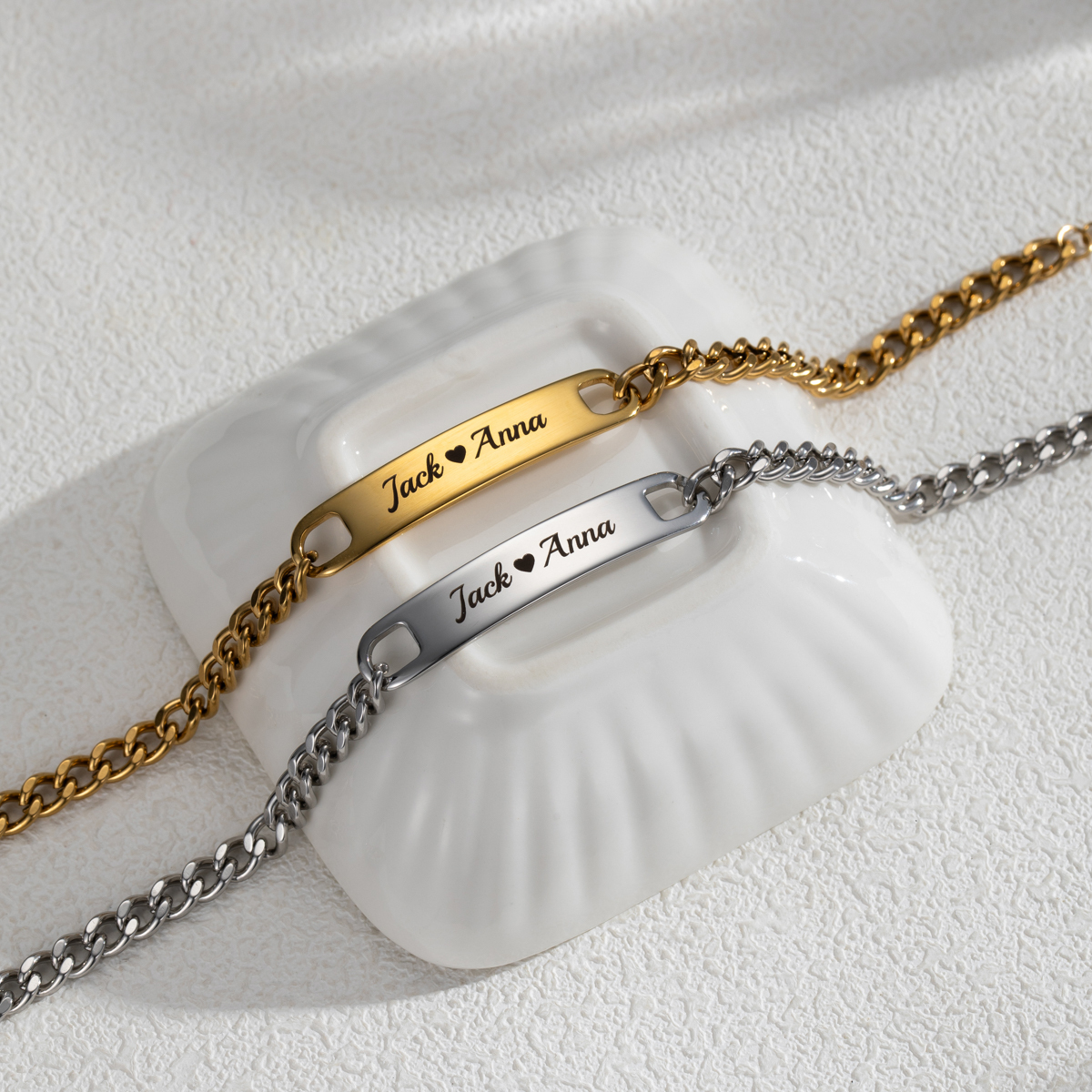 Cuban Link Chain Custom Name Engraved Bracelet