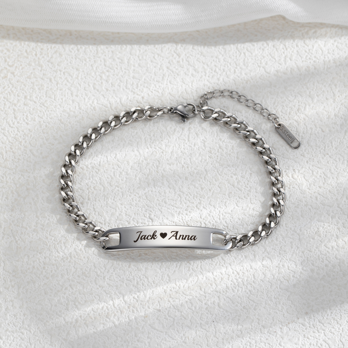 Cuban Link Chain Custom Name Engraved Bracelet