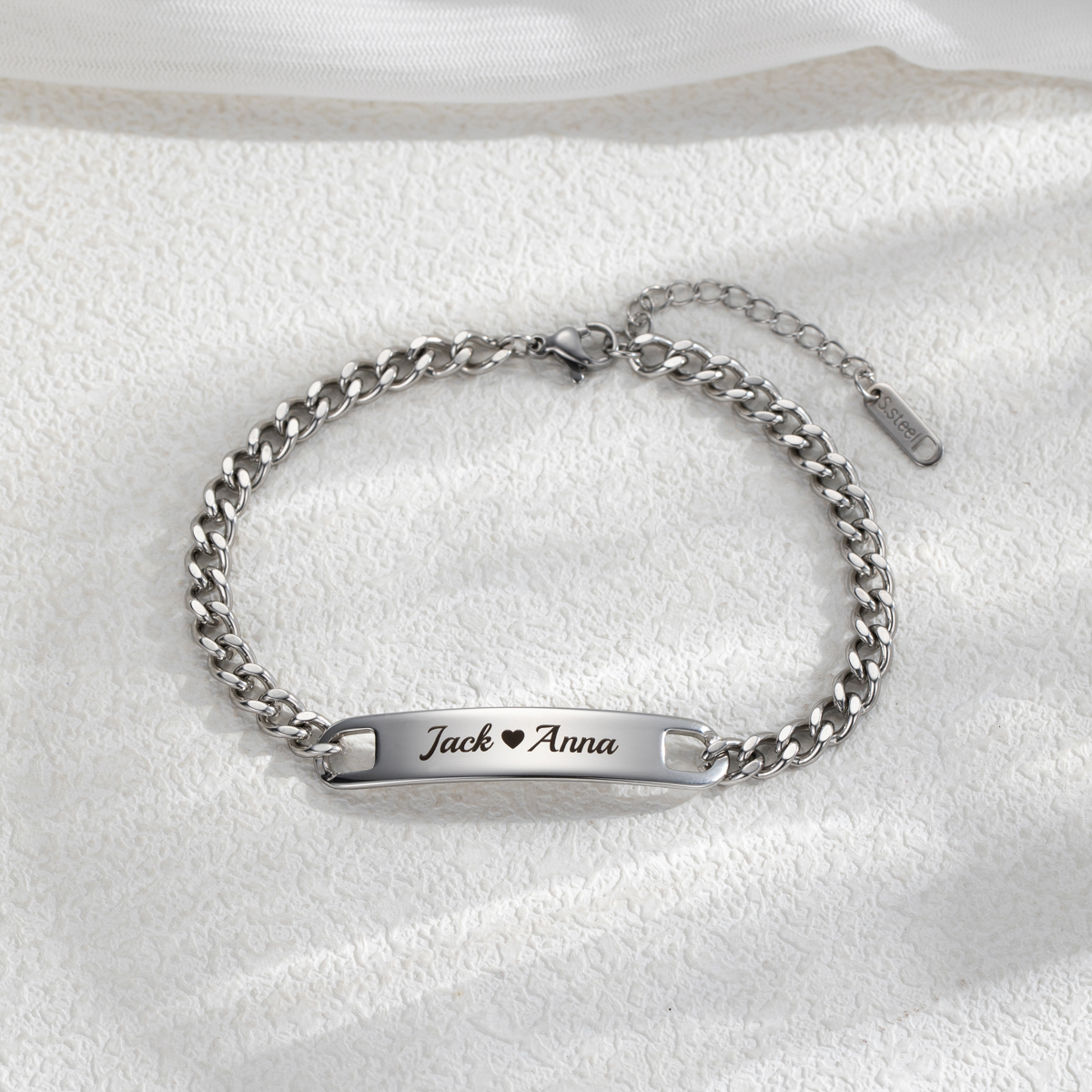 Cuban Link Chain Custom Name Engraved Bracelet