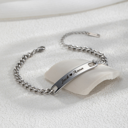 Cuban Link Chain Custom Name Engraved Bracelet