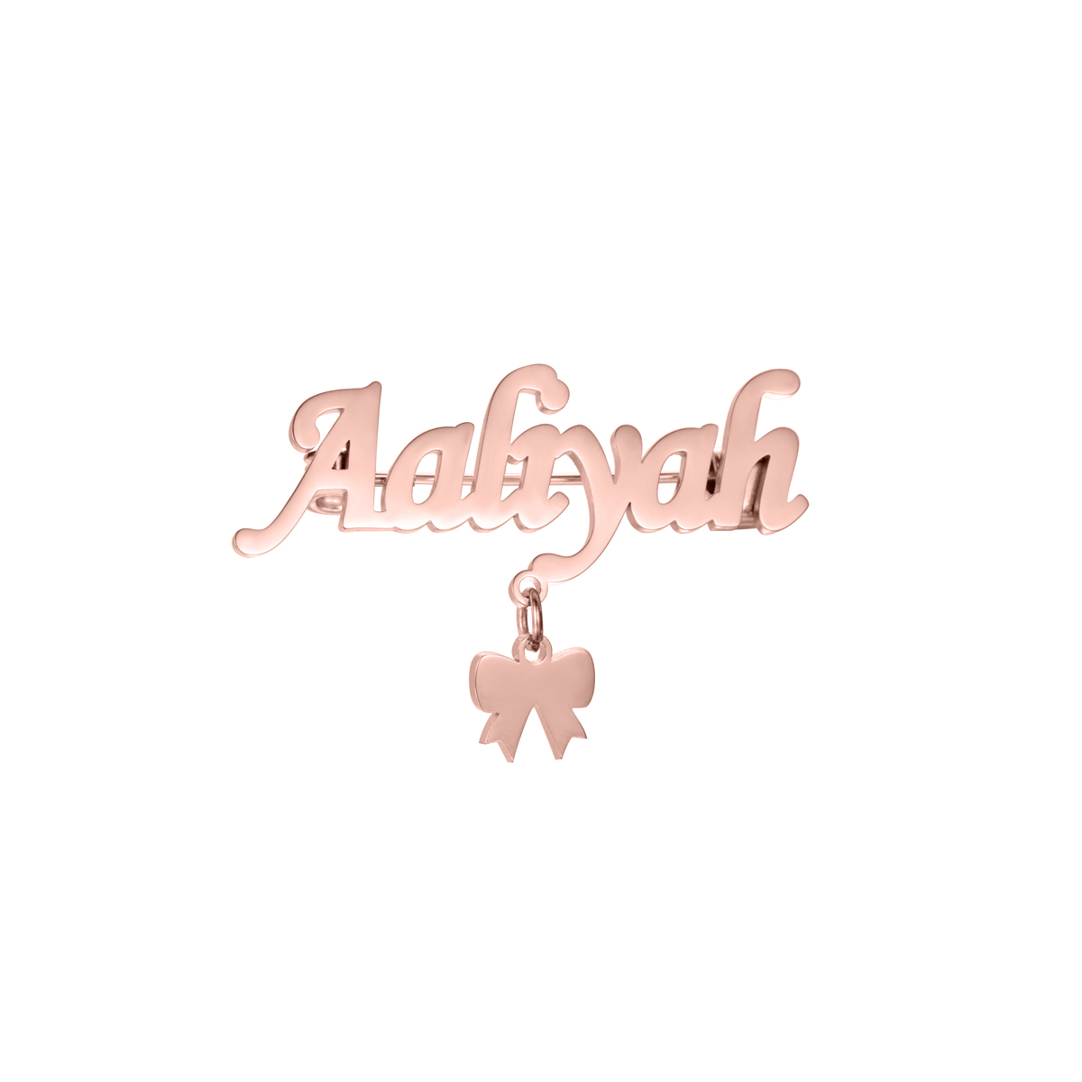 Name Brooch with Butterfly or Bear Pattern Pendant