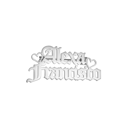 Double Name Love Token Brooch