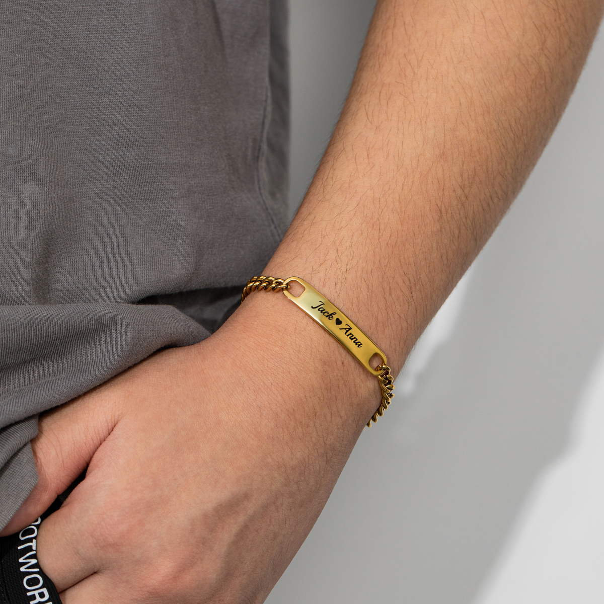 Cuban Link Chain Custom Name Engraved Bracelet