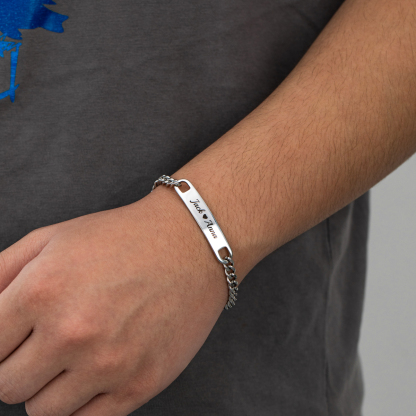 Cuban Link Chain Custom Name Engraved Bracelet
