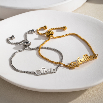 Costom Infinite Loop Bracelet Chain Style with Names