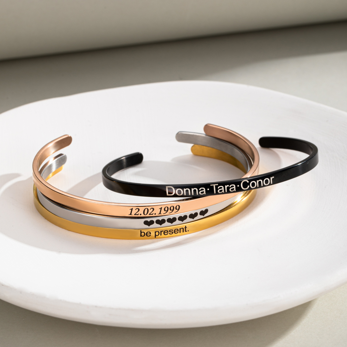 Thin Version Engraved Bracelet For Expressing Love 