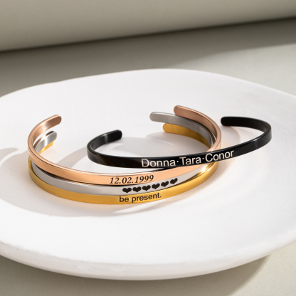 Thin Version Engraved Bracelet For Expressing Love 