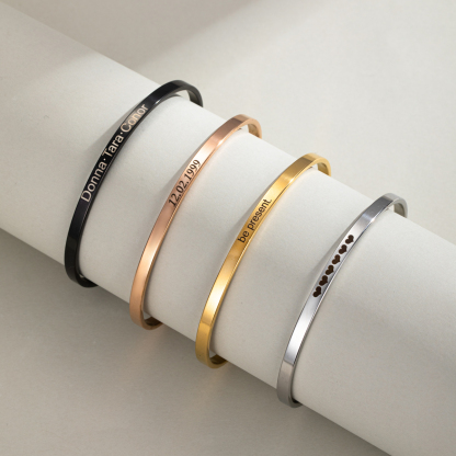 Thin Version Engraved Bracelet For Expressing Love 