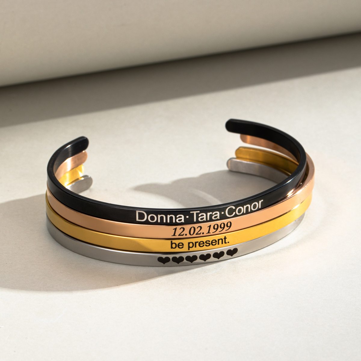 Thin Version Engraved Bracelet For Expressing Love 