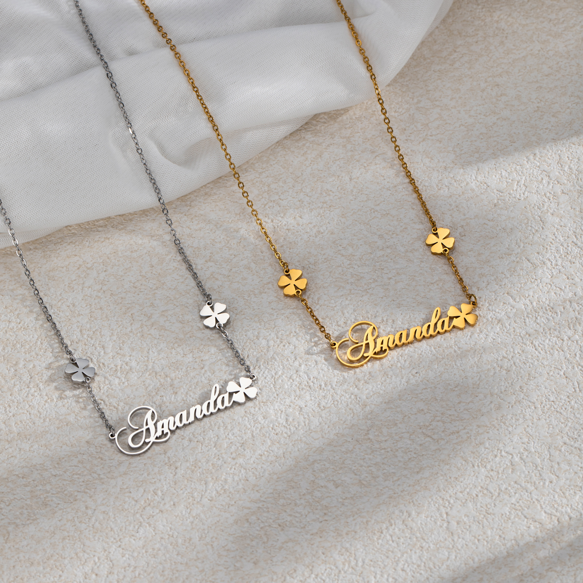 Custom Name Clover Necklace