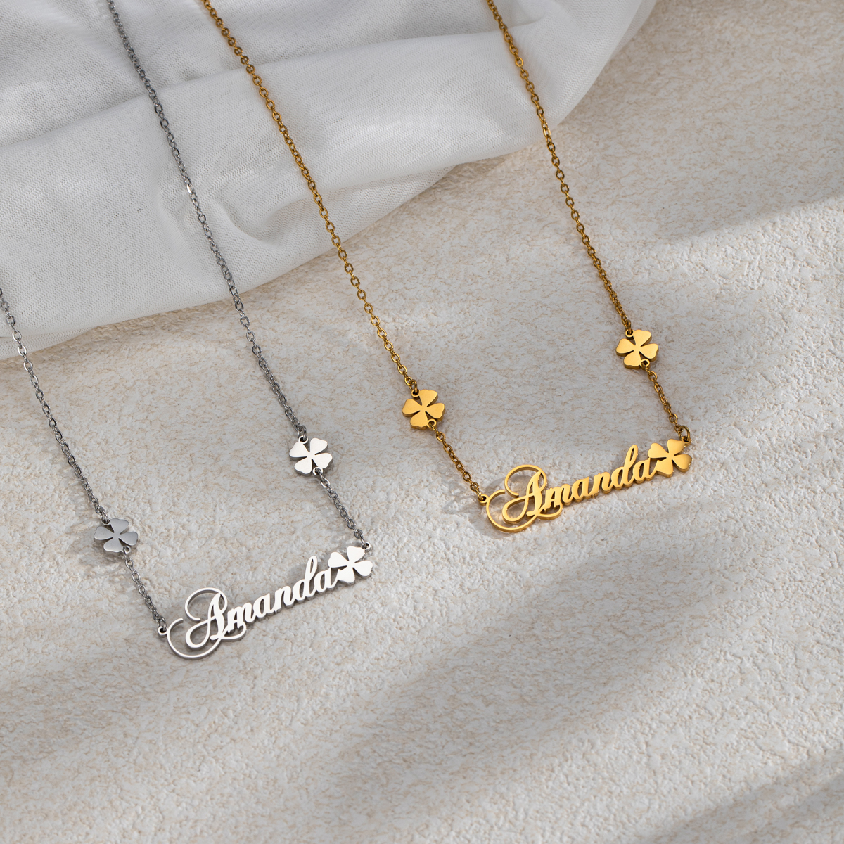 Custom Name Clover Necklace