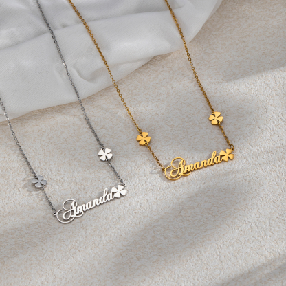 Custom Name Clover Necklace