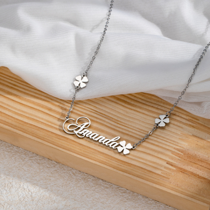 Custom Name Clover Necklace