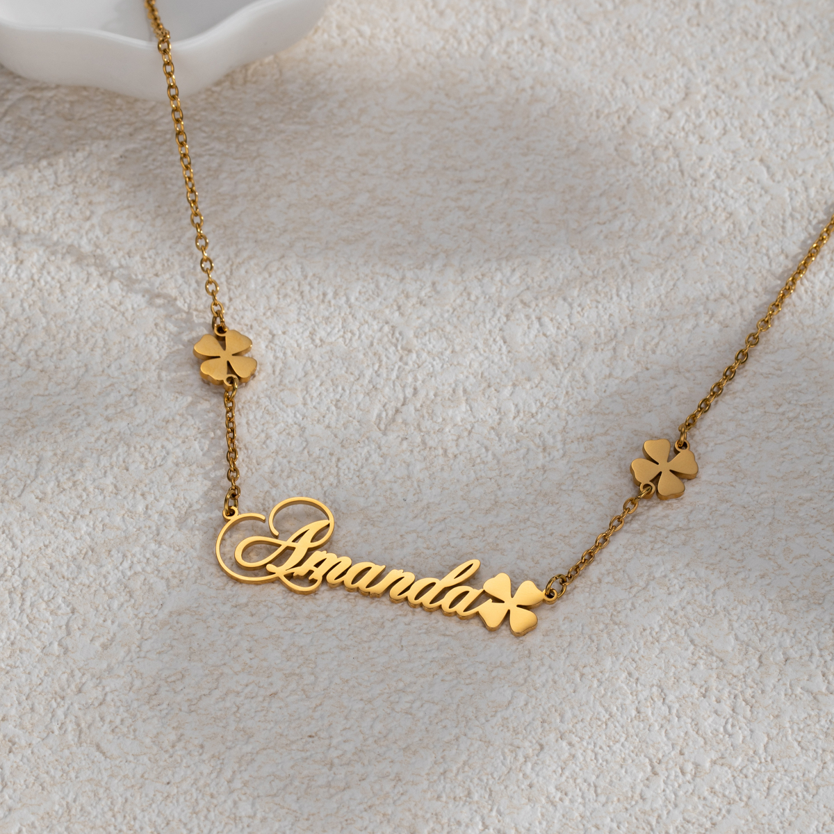 Custom Name Clover Necklace