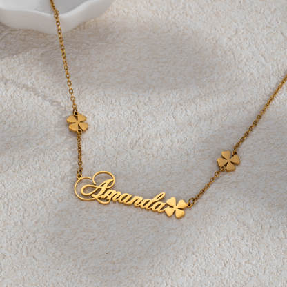 Custom Name Clover Necklace