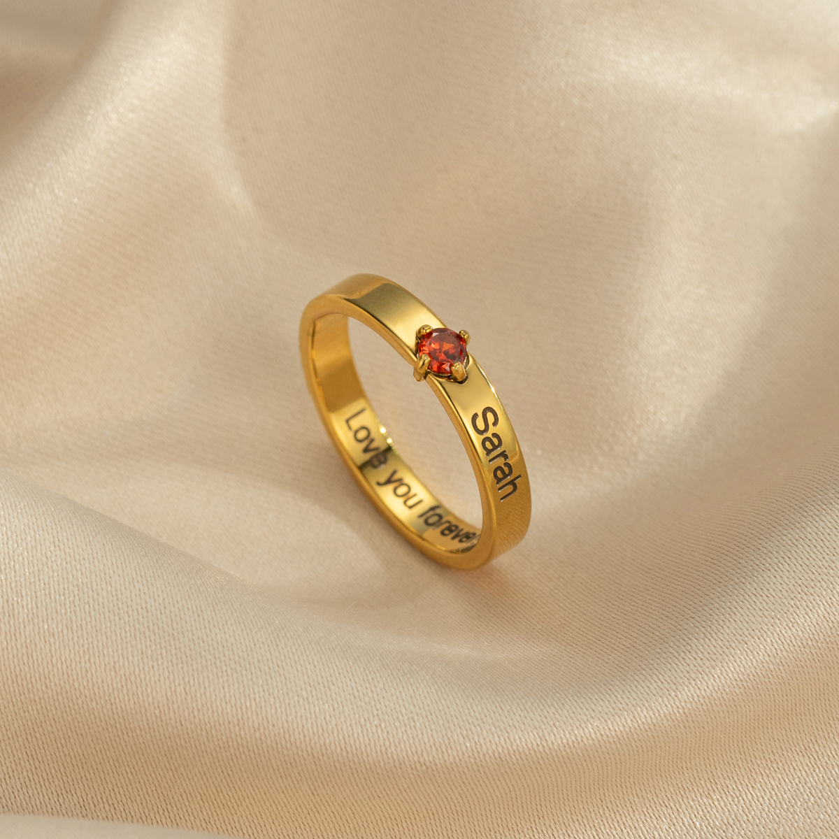 Custom 1-8 Names Birthstone Rings