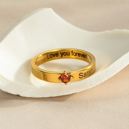 Custom 1-8 Names Birthstone Rings