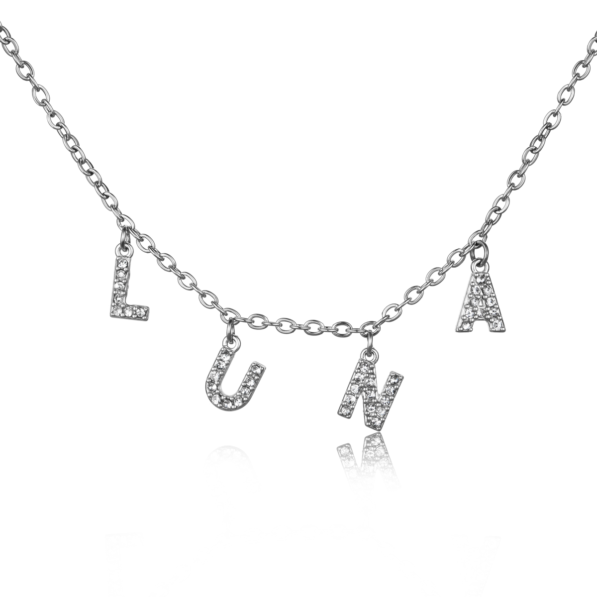 Custom Letter Necklace Inlaid with Rhinestones Shining Brilliantly