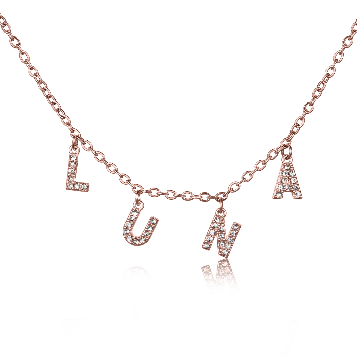 Custom Letter Necklace Inlaid with Rhinestones Shining Brilliantly