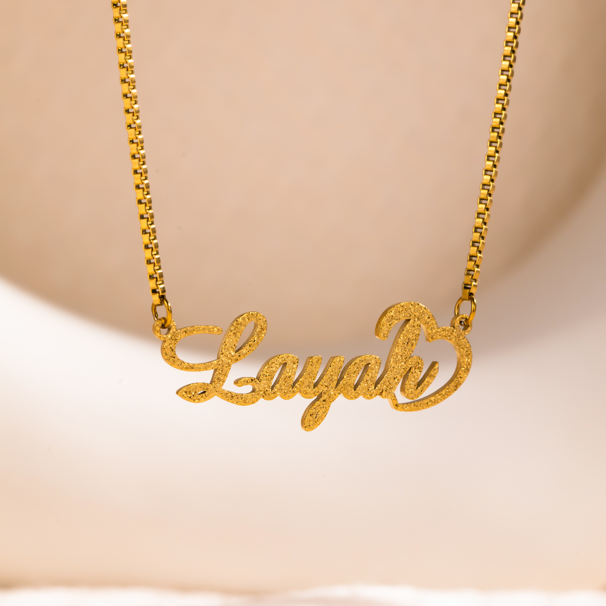 Exquisite Sand-Pressed Style Customized Name Necklace
