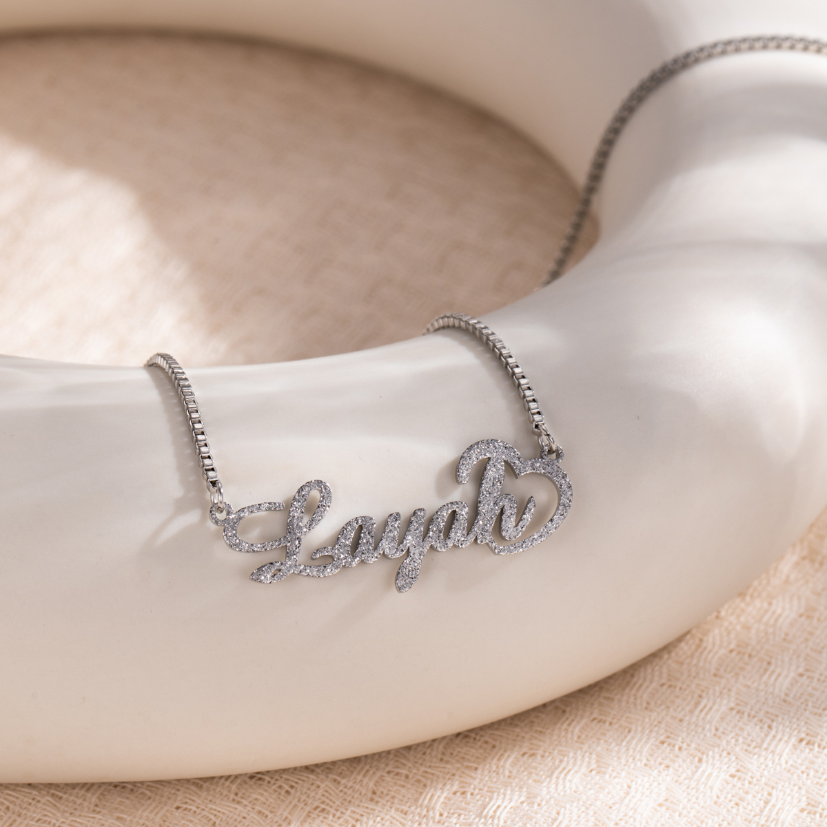 Exquisite Sand-Pressed Style Customized Name Necklace