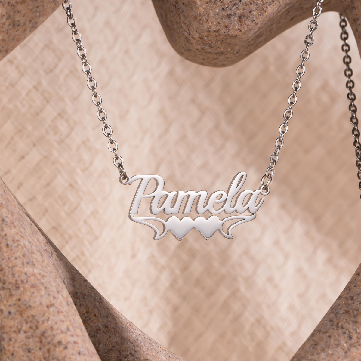 [Copy]Exquisite Sand-Pressed Style Customized Name Necklace