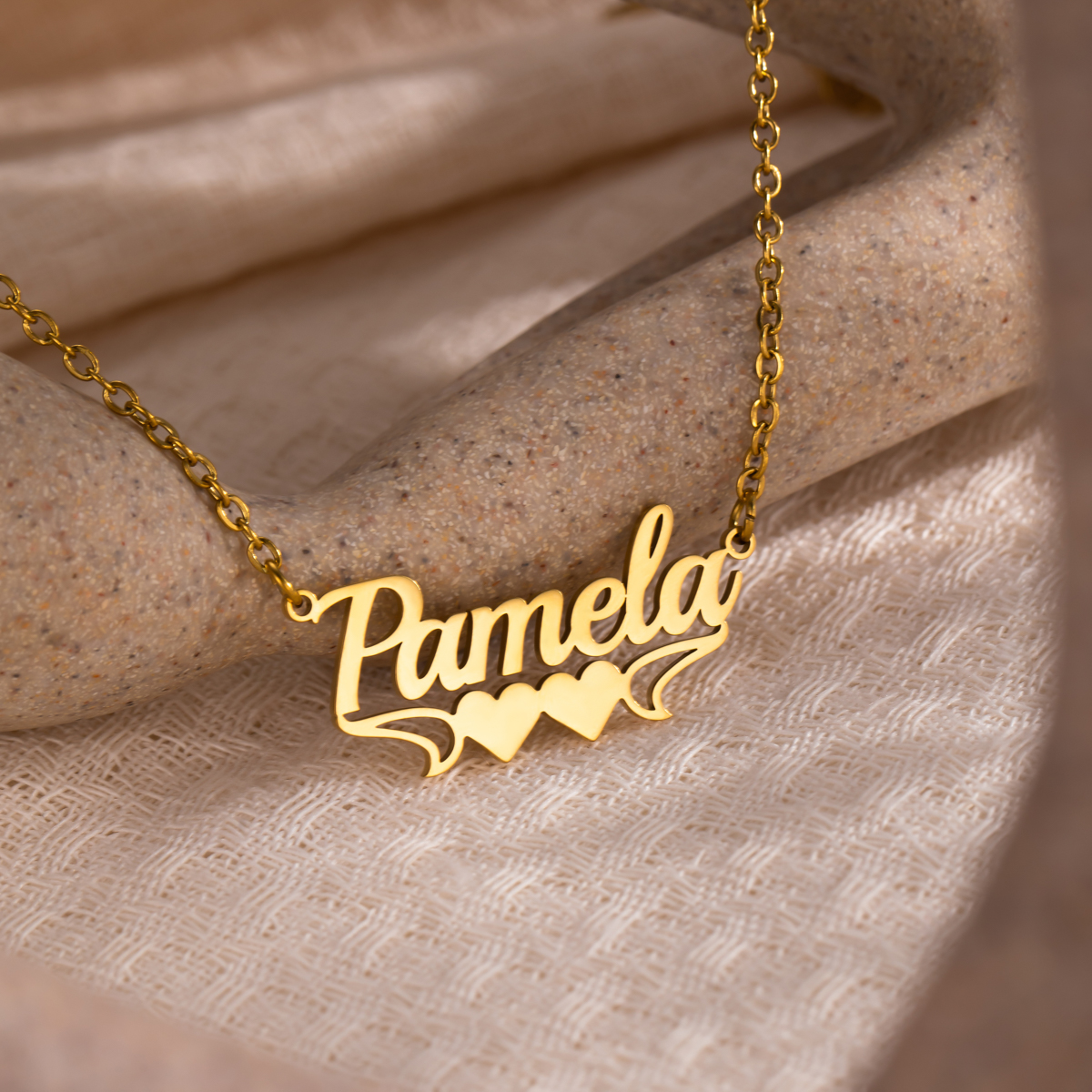 [Copy]Exquisite Sand-Pressed Style Customized Name Necklace