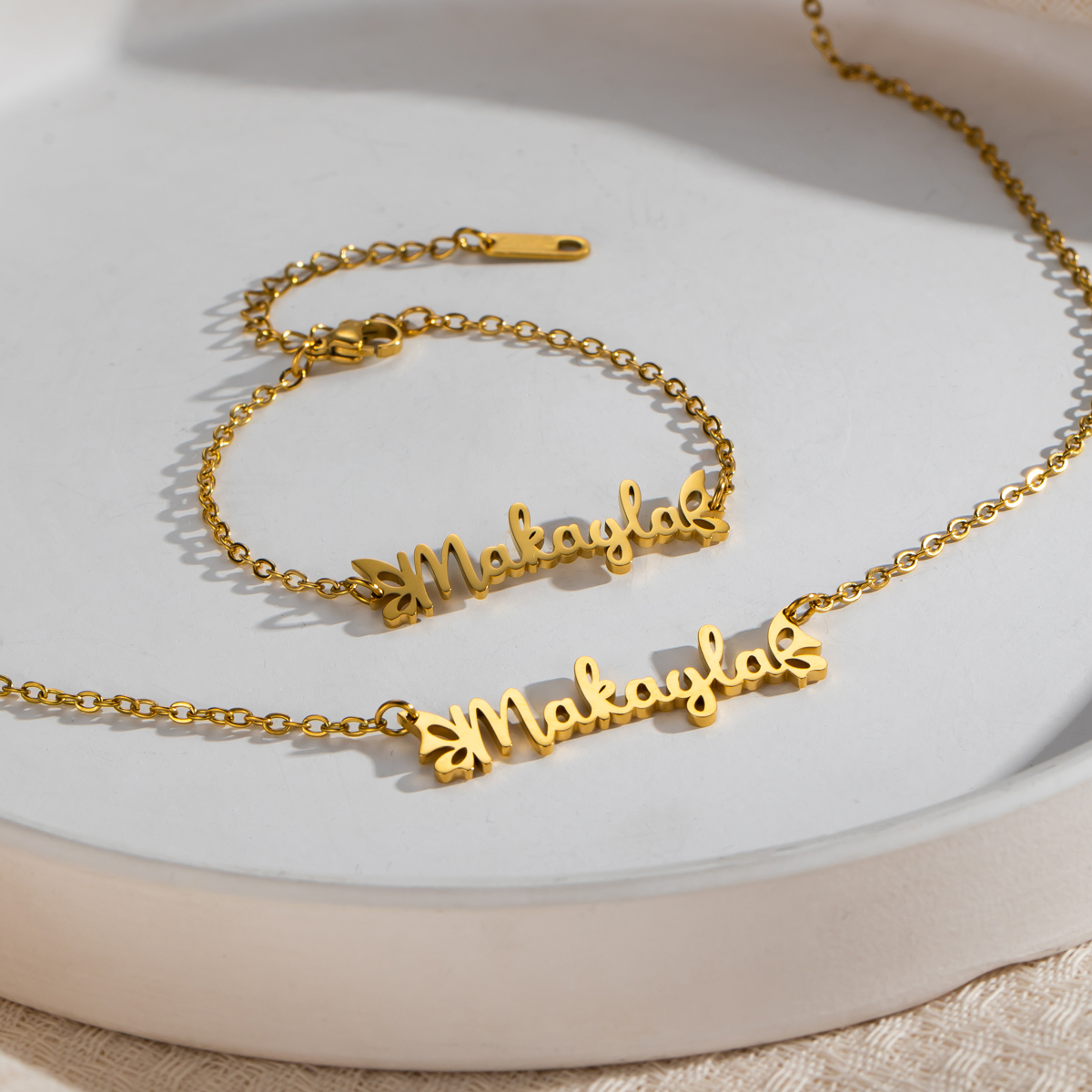 Double Sided Butterfly Wing Name Necklace