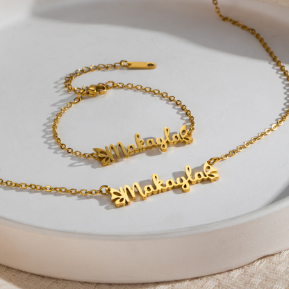 Double Sided Butterfly Wing Name Necklace