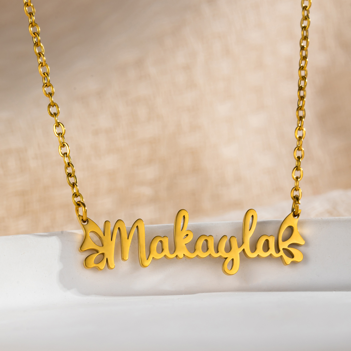 Double Sided Butterfly Wing Name Necklace