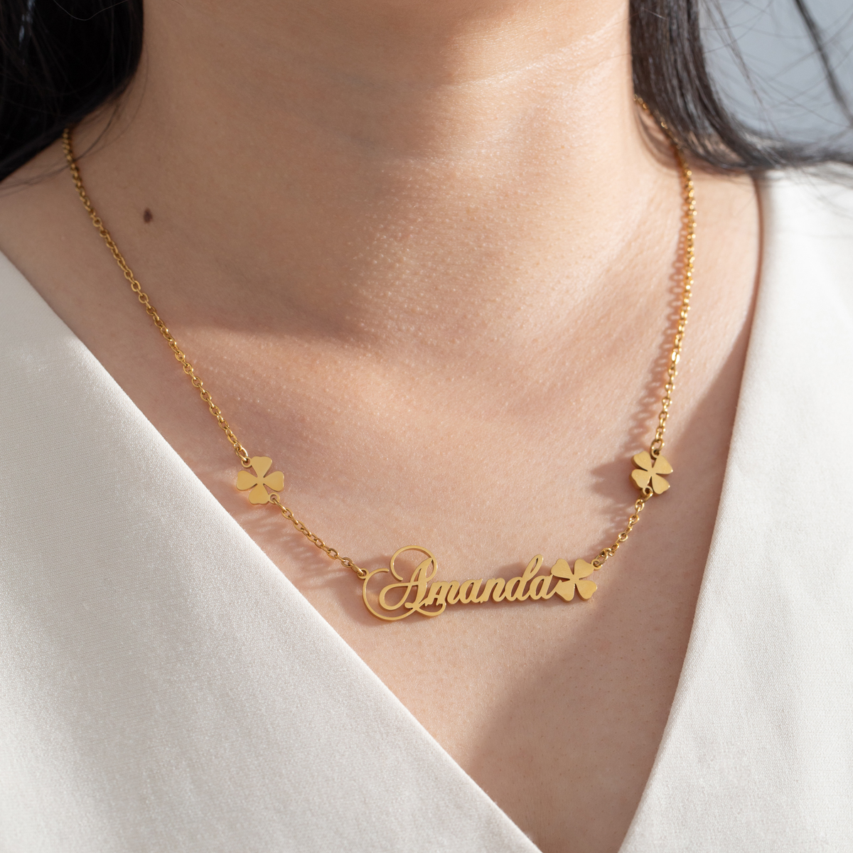 Custom Name Clover Necklace