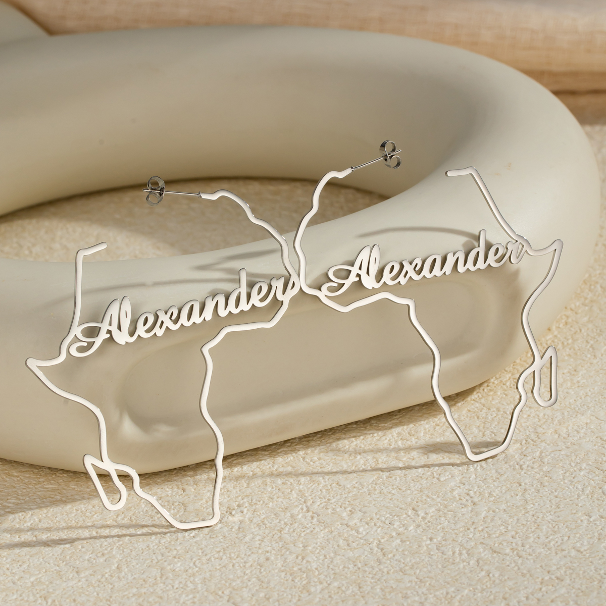 Customized Name Map African Earrings