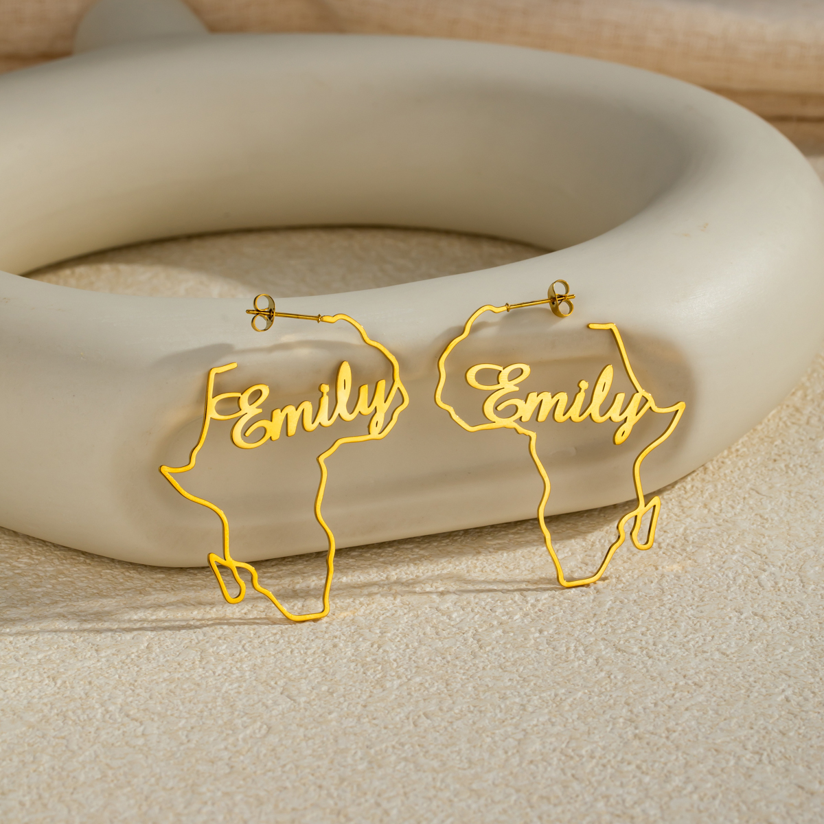 Customized Name Map African Earrings