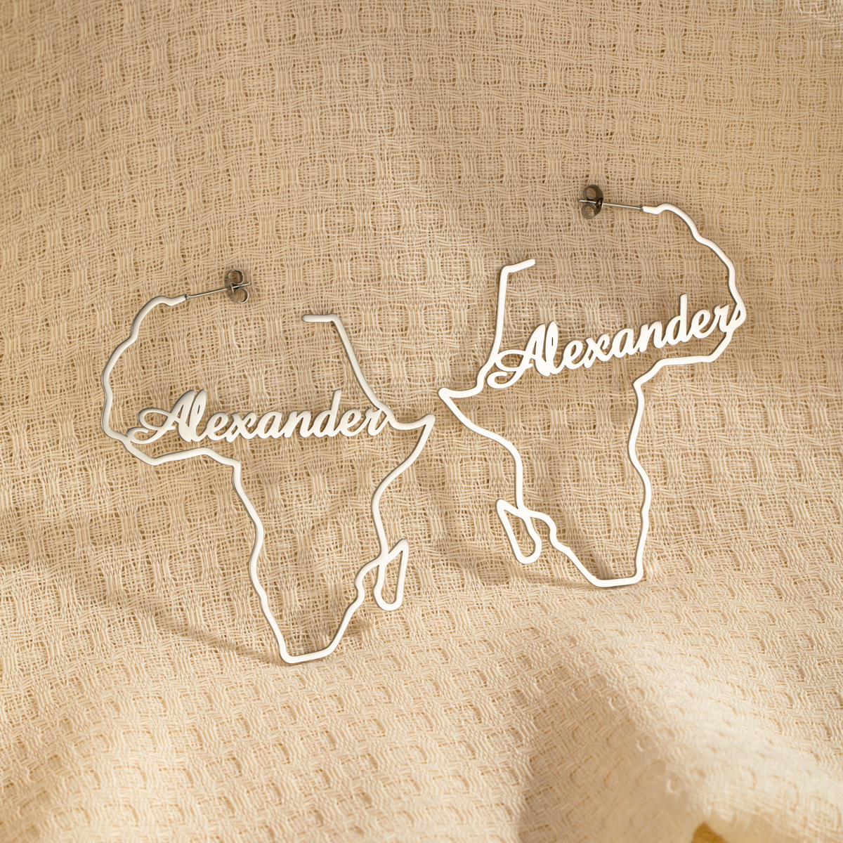 Customized Name Map African Earrings