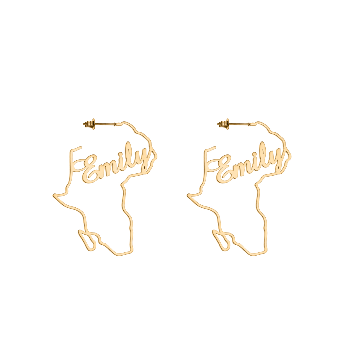 Customized Name Map African Earrings