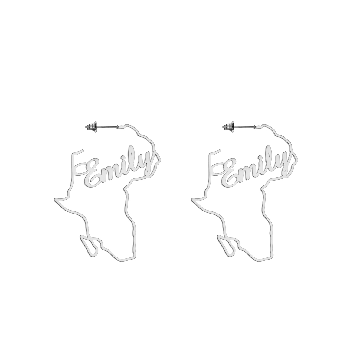 Customized Name Map African Earrings