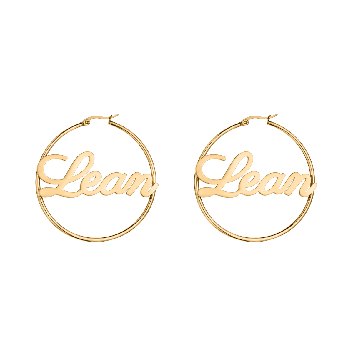 Custom Name Round Hoop Earrings